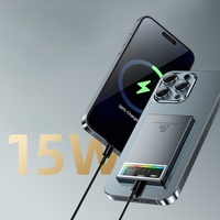Cargador inalámbrico magnético de 15W Banco de energía de carga inalámbrico portátil 5000mAh Carga rápida para Iphone Iwatch