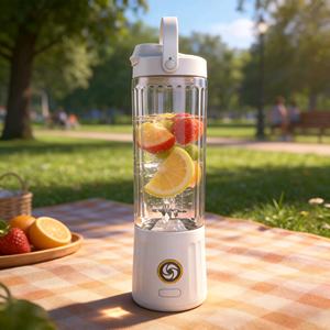 Mini mixeur personnel de 550 ml, portable, fonctionne avec une batterie USB, pour les smoothies aux fruits et les jus - Product Image 1