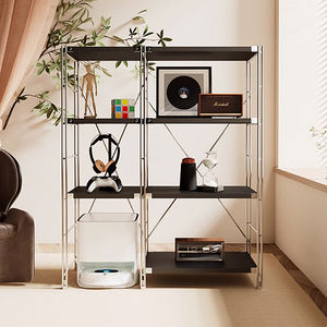 ארון מתלה פלדה עץ לבן מתכוונן עם שתי מגירות עמיד מדף תצוגה ביתי עבור מעיל חדר שינה התלוי - Product Image 3