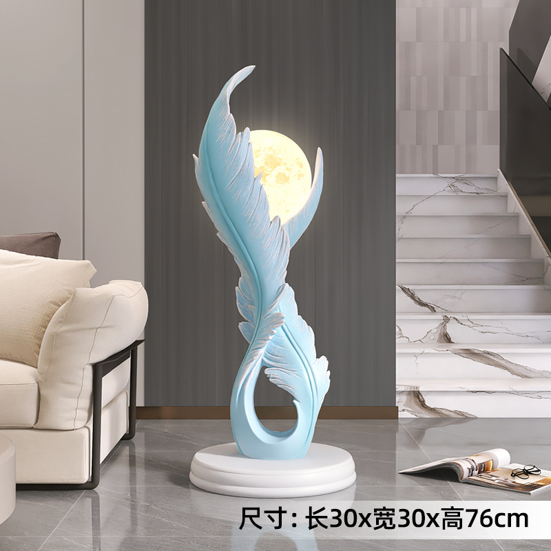 Art Feather Floor lamp - blue height 76cm