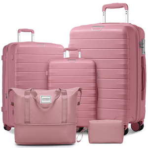 Juego de Maletas Rígidas de PP de 5 Piezas, Expandibles (28 Pulgadas), con Ruedas para Mujeres y Hombres, con Bolsa de Lona - Product Image 1