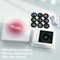 Boîte à musique de Noël DIY avec 9 disques vinyles rotatifs, lecture automatique de chansons NFC, lecteur de musique en acrylique pour décoration et cadeaux