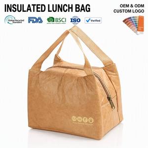 Sac à lunch isotherme Tyvek, sac isotherme pliable, sac à fermeture éclair, logo personnalisé, porte-aliments - Product Image 1