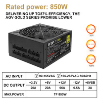Alimentation PC ATX 850W entièrement modulaire 80PLUS Gold, stable pour serveur, OEM, sur mesure, vente en gros directe d'usine, stock disponible
