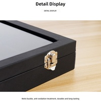 Boîte à bijoux rectangulaire en cuir PU noir, très vendue, pour rangement et présentation de colliers, bagues, boucles d'oreilles et bracelets, avec fenêtre