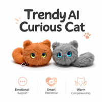 Peluche chat électrique musical mignon et moelleux, orange et gris, avec yeux colorés, pour enfants, breloque de sac, décoration, cadeau d'anniversaire, vente en gros