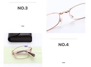 <strong>Floding</strong> Reading Glasses With case High Quality Metal Reading Glasses Men Women Blue Light Reading Eyewear in Stock - Product Image 6
