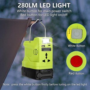 QIYUN 200W Portable Plastic Power Source <strong>Inverter</strong> <strong>Generator</strong> 280LM Light USB Type-C Port Compatible <strong>Ryobi</strong> 18V Battery - Product Image 3