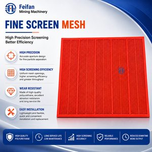 Maille de tamisage fine en PU tissé haute résistance FEIFAN <span class=keywords><strong>pour</strong></span> criblage minéral, dimensions personnalisées, garantie 6 mois - Product Image 1