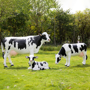 Estatuas de Vacas de Tamaño Real Personalizadas para Exteriores, Esculturas de Vacas Grandes de Resina de Fibra de Vidrio para Decoración de Jardín - Product Image 2
