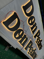Enseigne lumineuse 3D personnalisée à LED rétroéclairée, lettres en métal, logo illuminé pour extérieur, bâtiment commercial, bar, devanture de magasin, mur