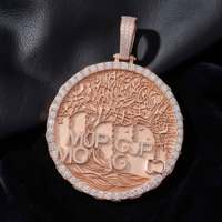 Nuevo Collar con Colgante de Plata de Ley 925 y Moissanita, Estilo Hip Hop, Medallón Redondo para Hombre, Ropa Urbana, Regalo para Fiestas