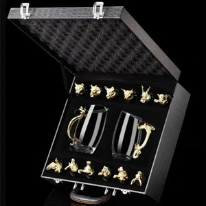 Cổ điển thủy tinh cổ điển cung hoàng đạo chai thiết lập sáng tạo mười hai cung hoàng đạo men ly rượu vang Bộ chia rượu vang Trung Quốc Hộp quà tặng - Product Image 6