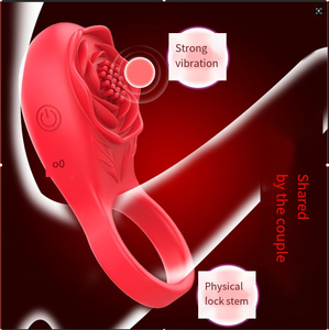 Juguete de Resonancia para Parejas, Anillo de Bloqueo con Forma de Rosa para Estimulación del Clítoris y Retraso de la Eyaculación, Juguete Sexual Vibrador Inalámbrico - Product Image 3