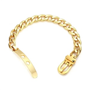 Chaîne cubaine en acier inoxydable en gros, bijoux de mode, boucle de ceinture, chaînes à maillons hautement polies, bracelet pour hommes - Product Image 2