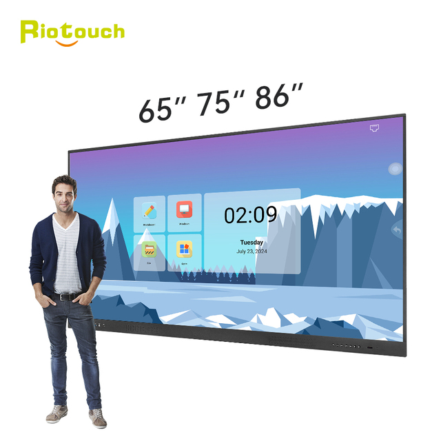 Interactive Whiteboard Dual System Smart Board with 4K Resolution and 40-Point Touch for School Classroom (Android)