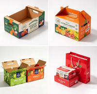 Boîte en carton orange personnalisée avec logo, biodégradable, réutilisable, en matériaux recyclés, en carton ondulé gaufré, pour fruits et légumes frais