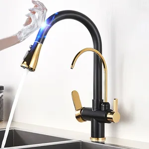 Thông minh cảm ứng lọc vòi nước nhà bếp với kéo xuống nóng lạnh bồn rửa nhà bếp Mixer Tap 3 cách cảm biến kéo ra cảm ứng trên vòi nước nhà bếp