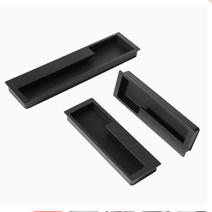Modern Recessed Cabinet Handle Aluminum Alloy Rectangle <b>Black</b> Gold Concealed Door Pull For Wardrobe Cabinet - Product Image 5