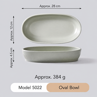 Ensemble de bols de service ovales en mélamine gris mat, résistants aux chocs, sans BPA, lavables au lave-vaisselle, écologiques, design contemporain pour la famille