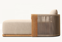 Chaise longue de jardin extérieure pliable moderne en teck de loisirs européens avec coussins chaise longue pour le patio et la plage