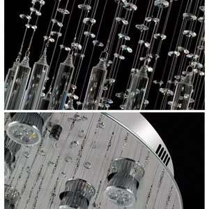 Lámpara colgante moderna de cristal K9, candelabros largos grandes para escaleras - Product Image 5