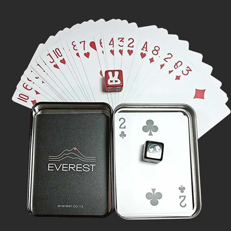 Logotipo personalizado Pvc Poker Luxo Lavável Preto Impermeável Jogando Cartas