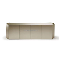 Moderne luxe moderne modulaire lumière champagne Console Table Buffet Buffet Armoire de Rangement