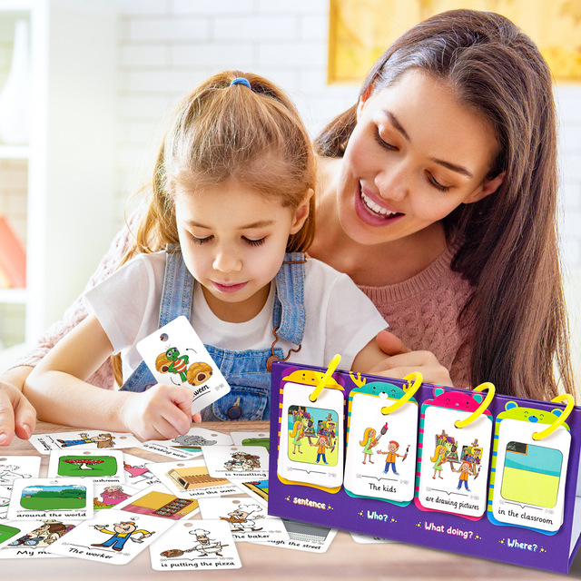 Kid Parent Teacher Teaching Learning Desktop Learning Card First Word Vocabulary Learning Flashcard Set