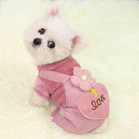 Combinaison en velours côtelé douce et confortable pour animaux de compagnie, tenue élégante à quatre pattes pour chiens Teddy et Bichon, idéale pour l'automne et l'hiver, usage quotidien