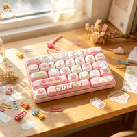 Porte-clés mini clavier Kawaii 26 touches anti-stress, breloque de sac à dos dessin animé, accessoire artisanal