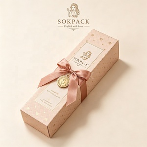 Boîte cadeau rectangulaire de luxe personnalisée pour chocolats avec ruban, emballage rigide en papier pour bonbons en forme de cœur - Product Image 3