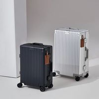 Luxuriöser Aluminium-Reisekoffer mit Aufprallschutz-Ecken, Hartschale, Leichtgewicht, Wasserdicht, Geräuscharme 360°-Räder, Handgepäck