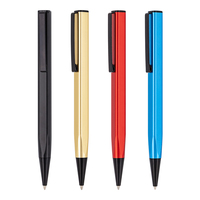 Stylo à bille en métal aluminium nouveauté coloré carré avec logo personnalisé Design unique avec stylo torsadé de 1.0mm de largeur d'écriture à utiliser