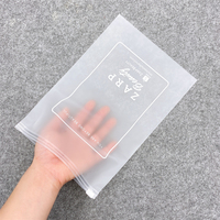 Pas cher personnalisé imprimé fermeture éclair vêtement chemise emballage givré transparent glissière fermeture éclair sacs en plastique avec propre logo