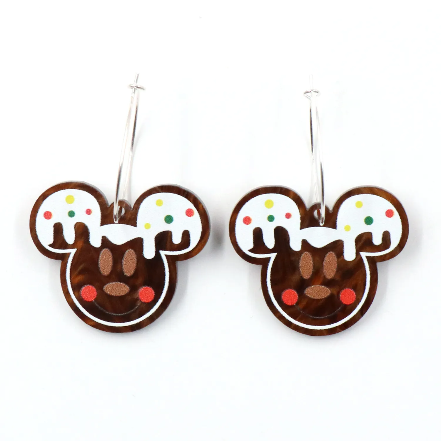 Muslim1 paio nuovo prodotto CN hoop mouse head gingerbread cute christmas orecchini acrilici gioielli per le donne