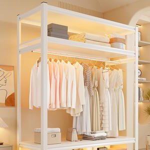 Étagères Simple Placard Location Chambre Avec Maison Chambre Assemblage Métal <span class=keywords><strong>Angle</strong></span> Acier Art Stockage Ouvert Checkroom - Product Image 1