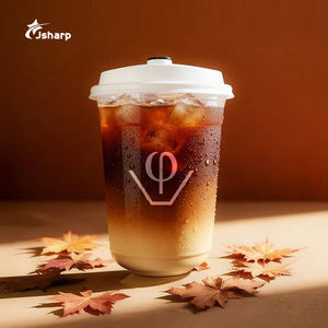 맞춤형 로고 12 온스 14 온스 16 온스 일회용 스무디 투명 플라스틱 U 자형 차가운 거품 보바 차 커피 컵 뚜껑이있는 PET 플라스틱 컵 - Product Image 2