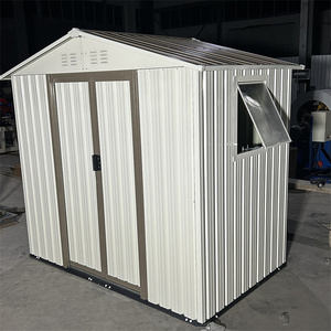 Abri en métal moderne pour outils de jardin avec fenêtre <span class=keywords><strong>Maison</strong></span> en fer blanc haute capacité pour vélo et voiture <span class=keywords><strong>Parking</strong></span> bois traité à la pression Style naturel - Product Image 5