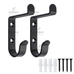 Haidibosi Wall <b>Mount</b> Clothing Hook Black Metal Coat Rack Minimalist Design Durable Hardware Organizer for Door Back Storage - Product Image 5