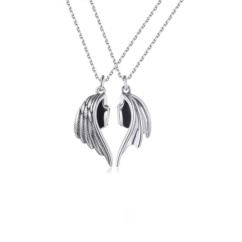 silver Angel+Devil+2 Chain(45cm)