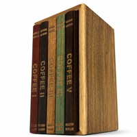 Sous-verres en bois d'acacia avec design de style livre pour café et thé - Lot de 5