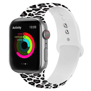 <span class=keywords><strong>Bracelet</strong></span> en Silicone imprimé léopard pour <span class=keywords><strong>Apple</strong></span> <span class=keywords><strong>Watch</strong></span>, pour iWatch série 7 6 SE 5 4 3 2, pour femmes - Product Image 3