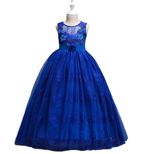 Robe de soirée longue en dentelle pour fille, modèle 831, vente en gros de vêtements pour enfants, robe de demoiselle d'honneur, col rond, dernier design de robe - Product Image 1