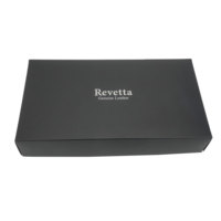 Boîte de luxe noire rigide en deux parties avec couvercle télescopique pour couverts, stylos et bijoux