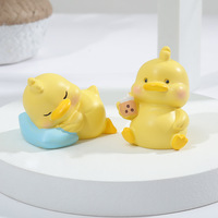 Vente chaude mignon canard Miniature poupées jaune canard Figurine décor à la maison Mini résine gâteau de table décoration de voiture