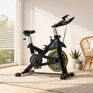 <span class=keywords><strong>Bicicleta</strong></span> de <span class=keywords><strong>Spinning</strong></span> para Casa, <span class=keywords><strong>Bicicleta</strong></span> Estática para Gimnasio en Casa con Volante de 10KG, Transmisión por Correa y Entrenamiento Cardiovascular - Product Image 1