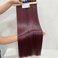 Cabello Liso Color Borgoña de Moda, Trama SDD, Todas las Longitudes, Pre-orden