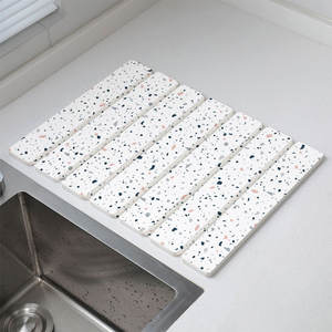 Tapis de bain en pierre absorbant à séchage rapide pliable antidérapant grand tapis de sol en pierre pour salle de bain tapis de cuisine pour sécher la vaisselle - Product Image 1