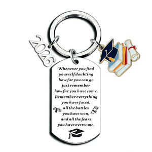 <span class=keywords><strong>Regalo</strong></span> di <span class=keywords><strong>Laurea</strong></span> 2026, Portachiavi in Acciaio Inossidabile con Frase Ispirazionale, Souvenir per Laureati Classe 2026 - Product Image 2